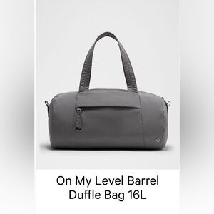 Gray Barrel Duffel Bag